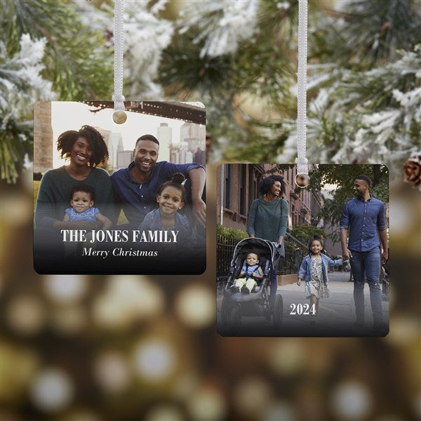 Merry & Bright Personalized Photo Christmas Ornaments - 43126