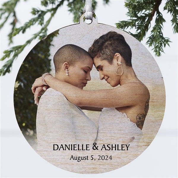 Wedded Bliss Photo Personalized Ornament  - 43134