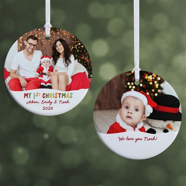 Bundle Of Joy Personalized First Christmas Photo Ornament - 43136