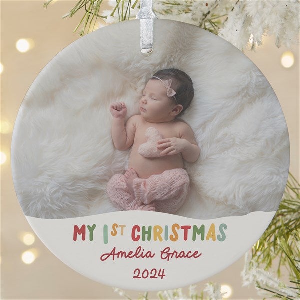 Bundle Of Joy Personalized First Christmas Photo Ornament - 43136