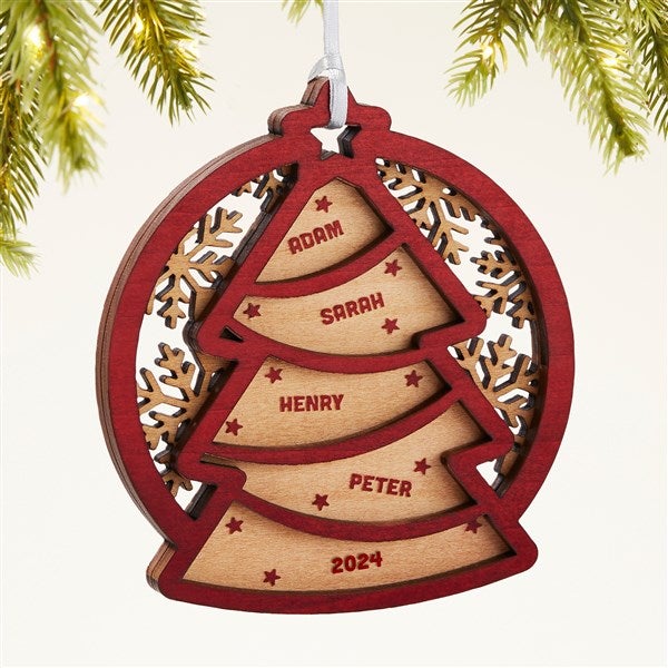 Family Tree Personalized Two Piece Wood Ornament  - 43149