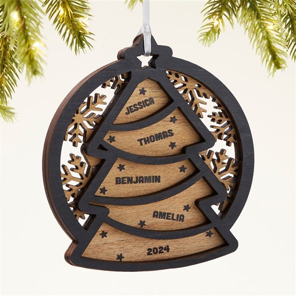 Family Tree Personalized Two Piece Wood Ornament  - 43149