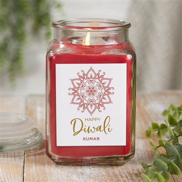 Diwali Personalized Glass Candles - 43169