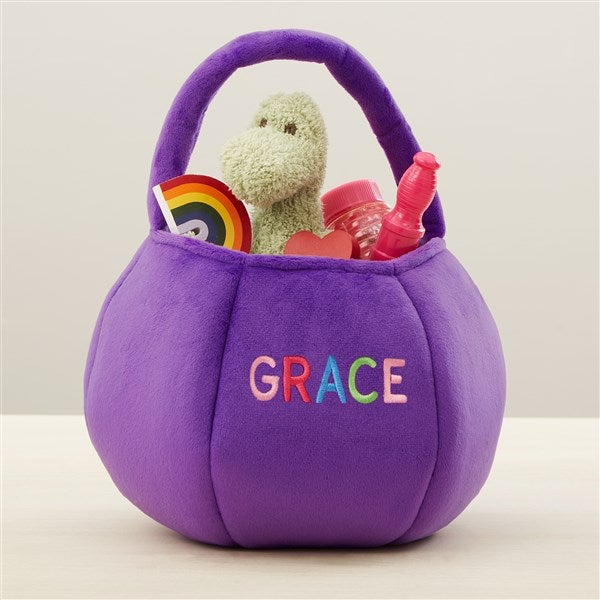 Rainbow Name Embroidered Plush Treat Bag  - 43282