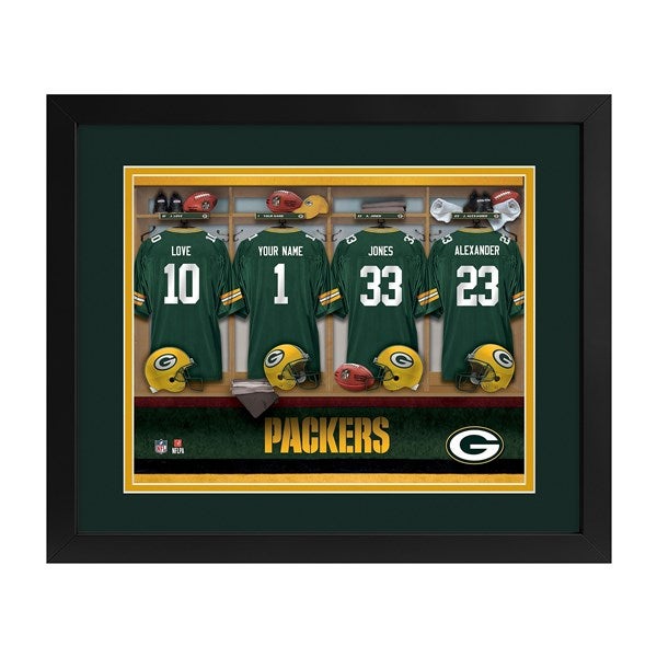 Green Bay Packers 12'' x 16'' Personalized Team Jersey Print