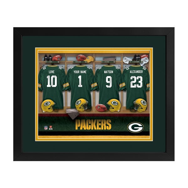 Green Bay Packers NFL Personalized Locker Room Print - 43323D