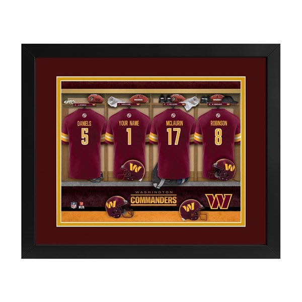 Washington Commanders NFL Personalized Locker Room Print - 43366D