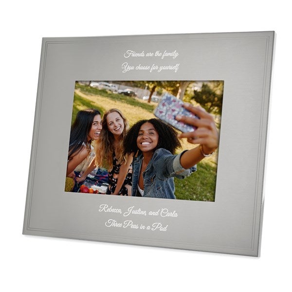 Friends Engraved Flat Iron Black Picture Frame - Horizontal 4x6