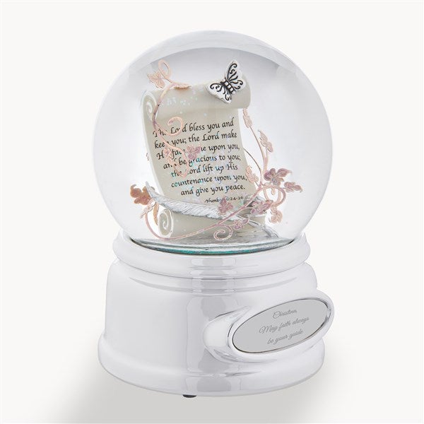 Engraved Prayer Scroll Snow Globe