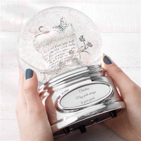 Engraved Prayer Scroll Snow Globe