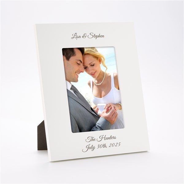 Engraved Wedding White 5x7 Picture Frame  - 43452