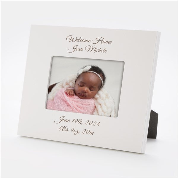 Engraved New Baby Silver Uptown 4x6 Picture Frame- Horizontal/Landscape