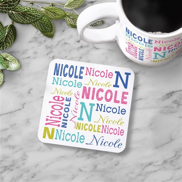 Trendy Repeating Name Personalized Coaster - 43551