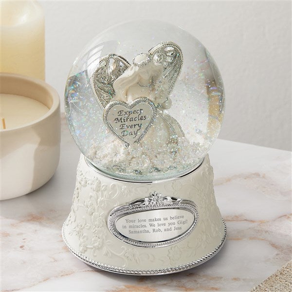 Personalize Religious Miracle Angel Snow Globe