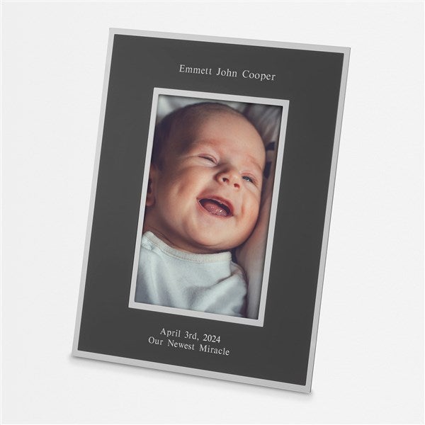 Kids Engraved Flat Iron Black Picture Frame - 4x6 Vertical