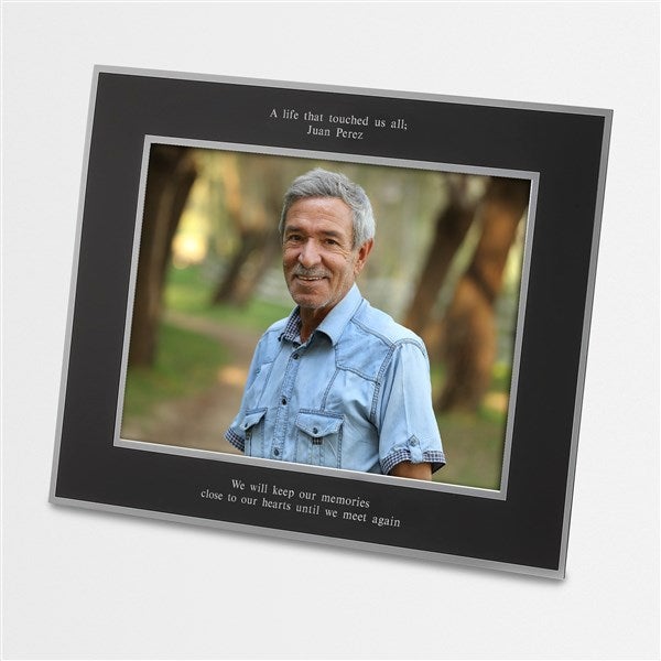 Engraved Memorial Silver Uptown 4x6 Picture Frame- Horizontal/Landscape