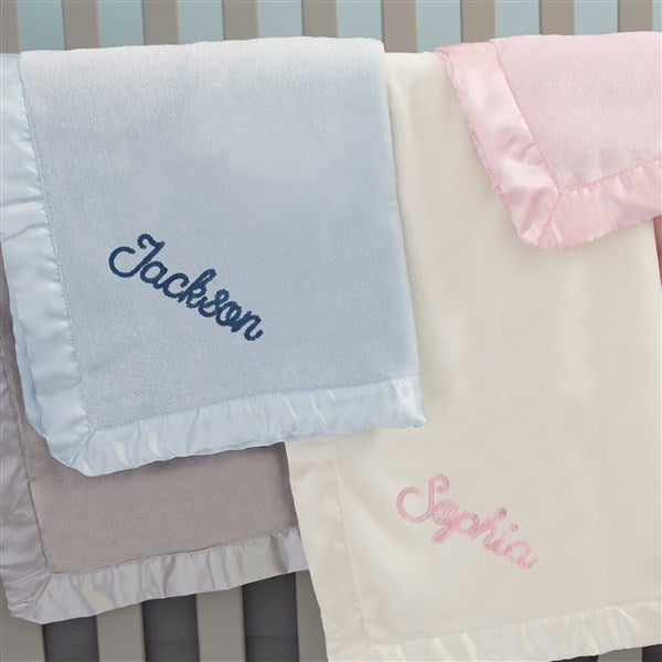 Modern Name Embroidered Baby Blanket