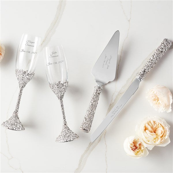 Engraved Floral Wedding Gift Set