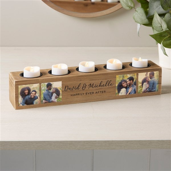 Personalized Photo Wood Candle Holder  - 44354