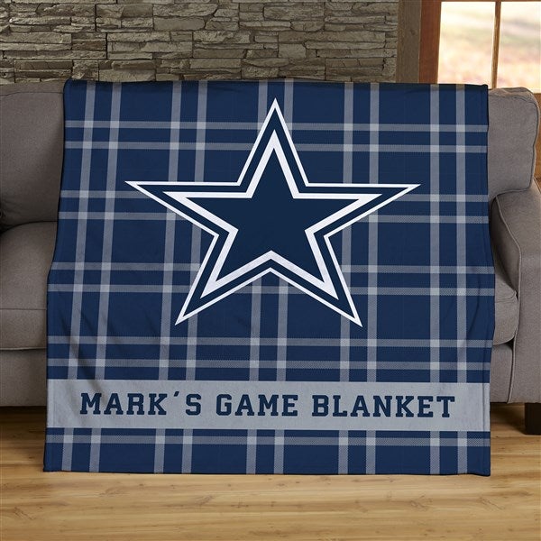 NFL Plaid Pattern Dallas Cowboys Personalized Blankets - 44499