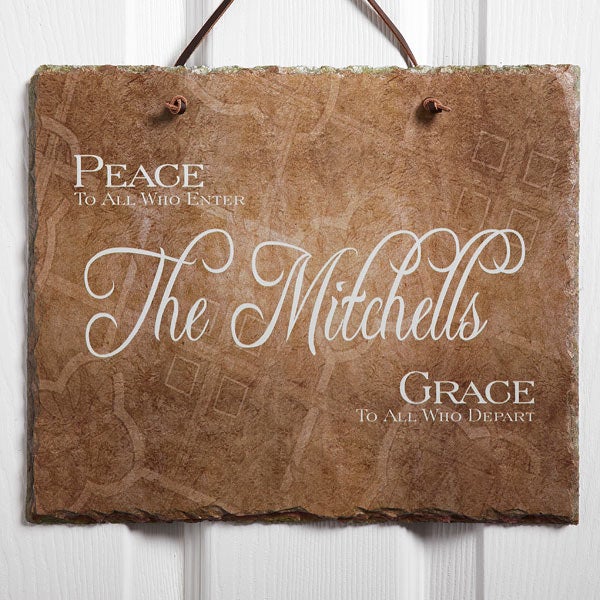 Personalized Family Name Welcome Slate - Peaceful Welcome Design - 4451