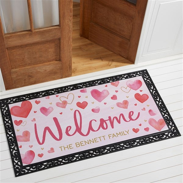 Painted Hearts Personalized Doormats - 44534