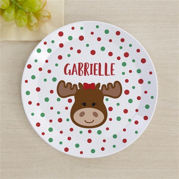 Christmas Moose Personalized Kids Dinnerware - 44625