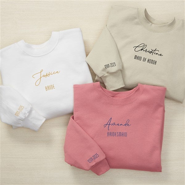 Bridal Party Embroidered Hanes Adult Sweatshirt