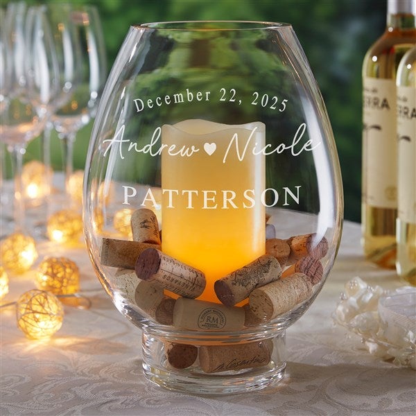 Simply Us Engraved Wedding Hurricane Candle Holder  - 44670