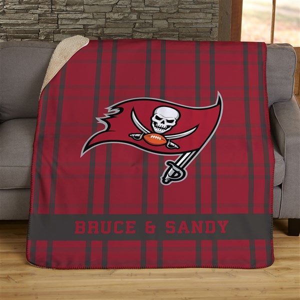 NFL Plaid Pattern Tampa Bay Buccaneers Personalized Blankets - 44705