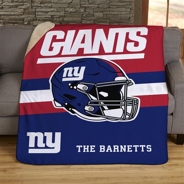 NFL New York Giants Helmet Personalized 60x80 Sherpa Blanket