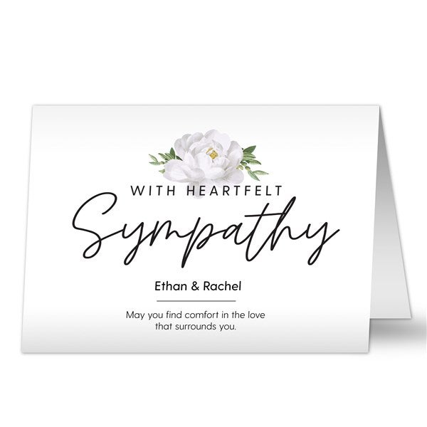With Heartfelt Sympathy Personalized Memorial Greeting Card - 44801