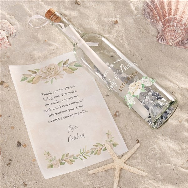 Floral Anniversary Personalized Letter In A Bottle  - 44814