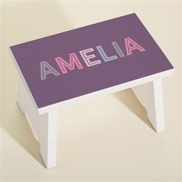 Girl's Colorful Name Personalized Kids Step Stool - 45253