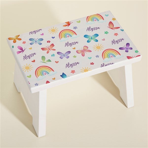 Watercolor Brights Personalized Kids Step Stool - 45263