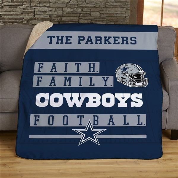 NFL Faith Family Dallas Cowboys Personalized 60x80 Sherpa Blanket