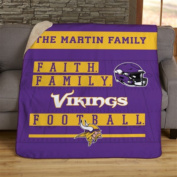 NFL Faith & Family Minnesota Vikings Personalized Blankets - 45334