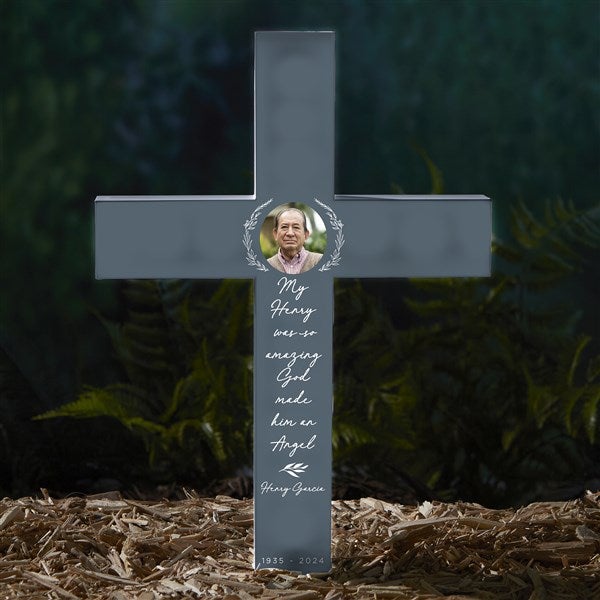 God Made An Angel Personalized Memorial Light Up Cross Garden Stake - 45345