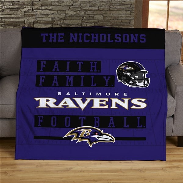 NFL Faith & Family Baltimore Ravens Personalized Blanket - 45355