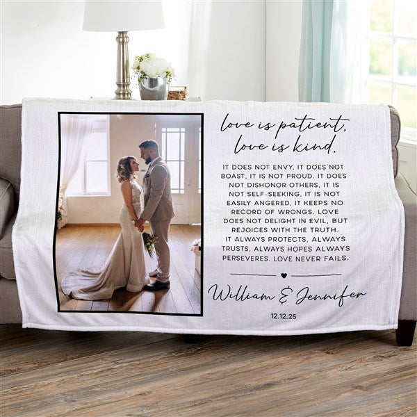 Love is Patient Personalized Photo Blanket  - 45392