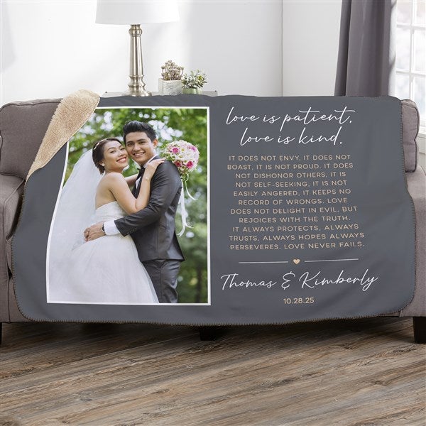 Love is Patient Personalized Photo Blanket  - 45392