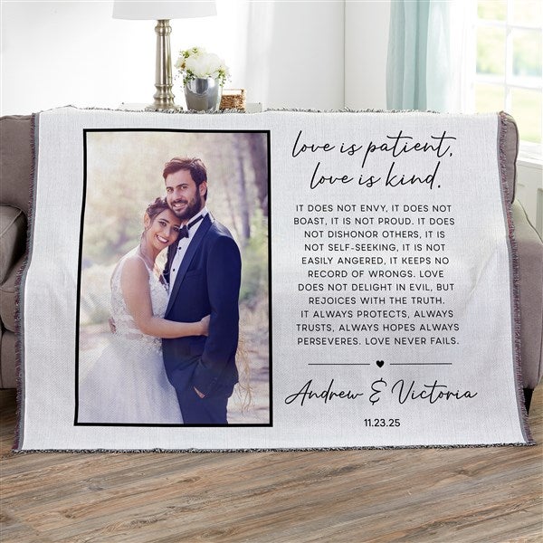 Love is Patient Personalized Photo Blanket  - 45392