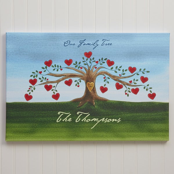 4545   Our Family Tree Watercolor Canvas Art   Gallery Wrapped