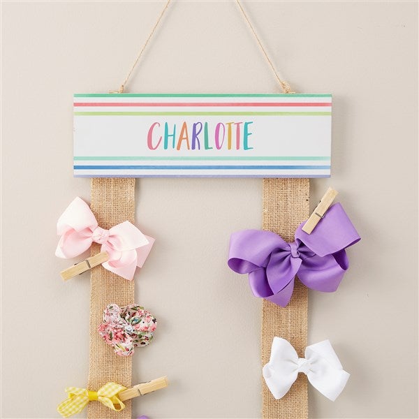 Watercolor Brights Personalized Bow Holder - 45560