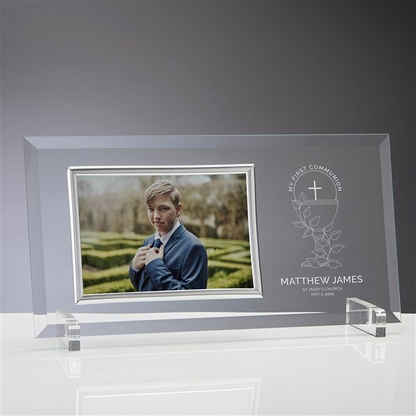 First Communion Icons Personalized Glass Picture Frame  - 45567