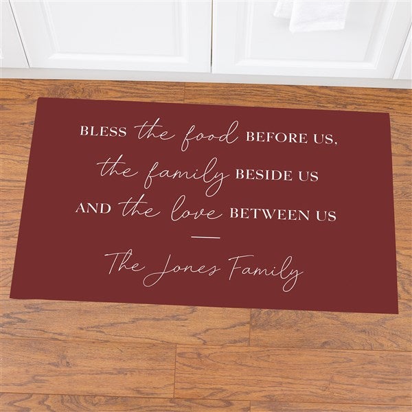 Bless the Food Before Us Personalized Kitchen Mat - 45599