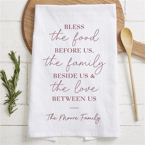 Bless the Food Before Us Personalized Tea Towel - 45607