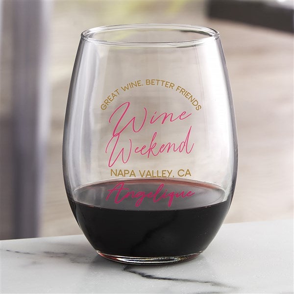 Girls Trip Personalized Wine Glasses - 45610