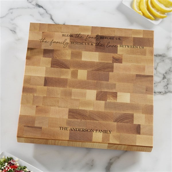 Bless the Food Before Us Butcher Block Cutting Board - 45678