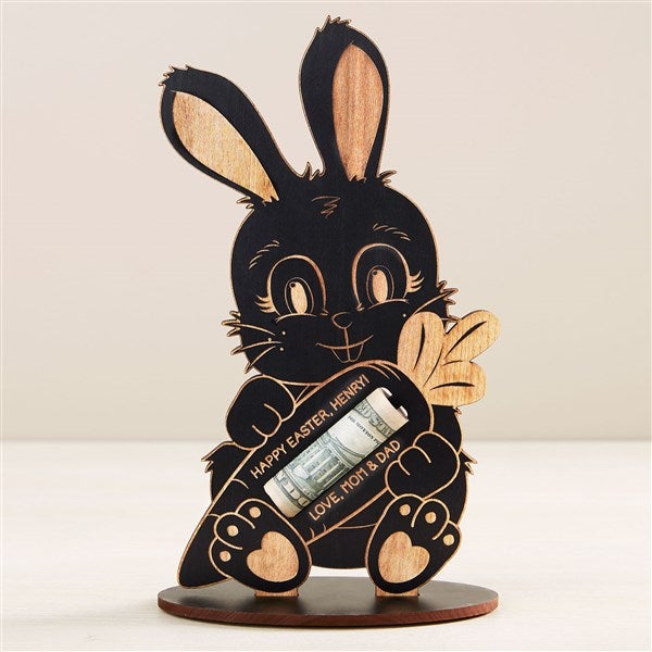 Easter Bunny Personalized Wood Money Holder - 45695